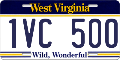 WV license plate 1VC500
