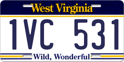 WV license plate 1VC531