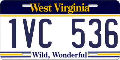 WV license plate 1VC536