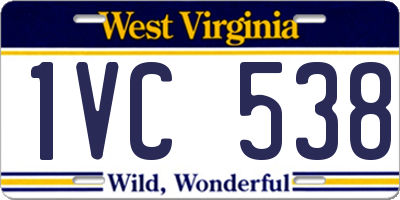WV license plate 1VC538