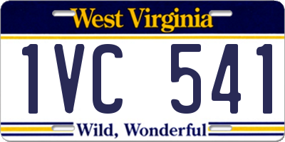 WV license plate 1VC541