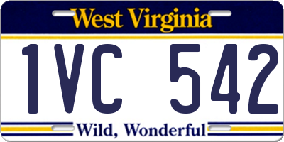 WV license plate 1VC542