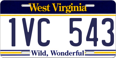 WV license plate 1VC543