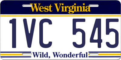 WV license plate 1VC545