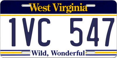 WV license plate 1VC547