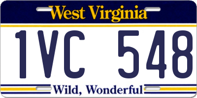 WV license plate 1VC548