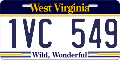 WV license plate 1VC549