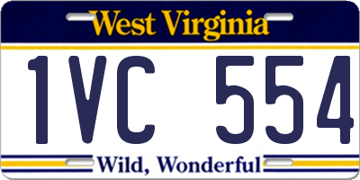 WV license plate 1VC554