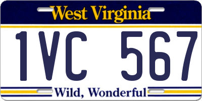 WV license plate 1VC567