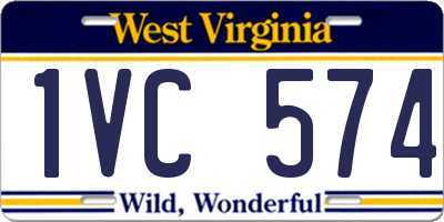 WV license plate 1VC574