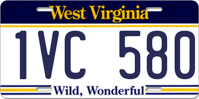 WV license plate 1VC580