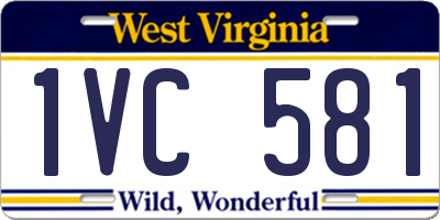 WV license plate 1VC581