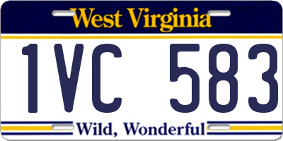 WV license plate 1VC583