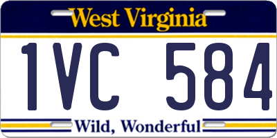 WV license plate 1VC584