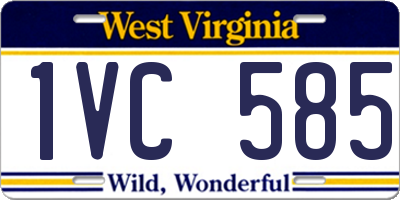WV license plate 1VC585