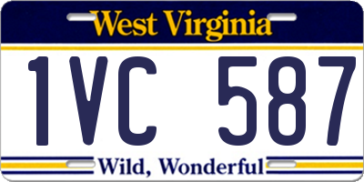 WV license plate 1VC587