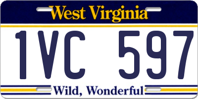 WV license plate 1VC597