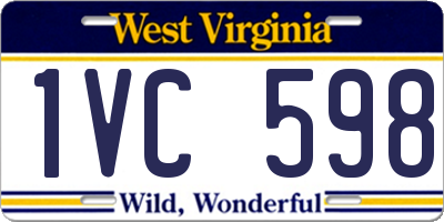 WV license plate 1VC598