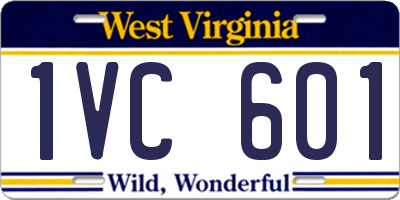 WV license plate 1VC601