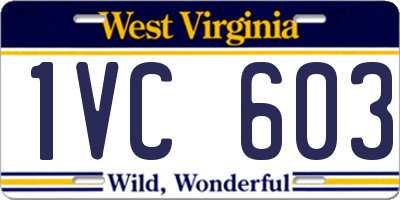 WV license plate 1VC603