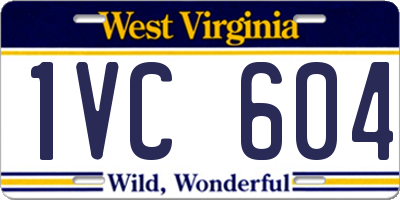 WV license plate 1VC604