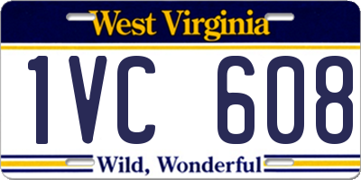 WV license plate 1VC608
