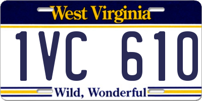 WV license plate 1VC610