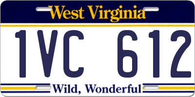 WV license plate 1VC612