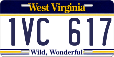 WV license plate 1VC617