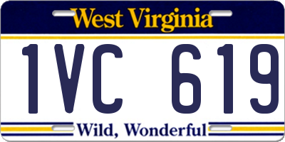 WV license plate 1VC619