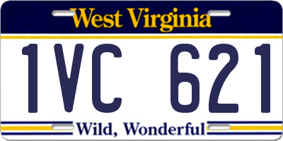 WV license plate 1VC621