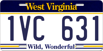 WV license plate 1VC631