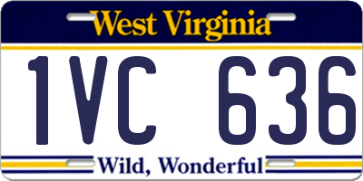 WV license plate 1VC636