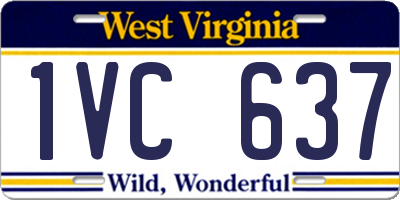 WV license plate 1VC637