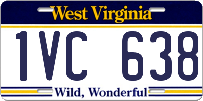 WV license plate 1VC638