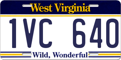 WV license plate 1VC640