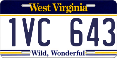 WV license plate 1VC643