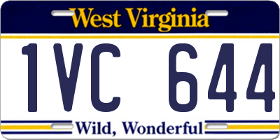 WV license plate 1VC644