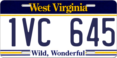 WV license plate 1VC645