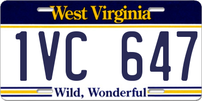 WV license plate 1VC647