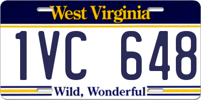 WV license plate 1VC648