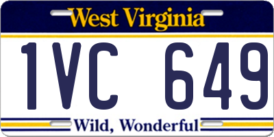 WV license plate 1VC649