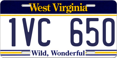 WV license plate 1VC650