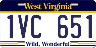 WV license plate 1VC651