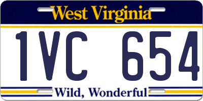 WV license plate 1VC654