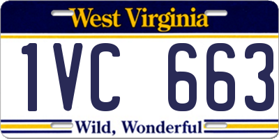 WV license plate 1VC663