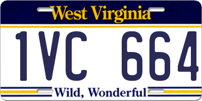 WV license plate 1VC664