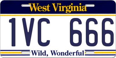 WV license plate 1VC666