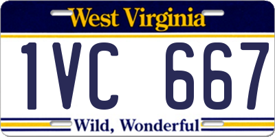 WV license plate 1VC667
