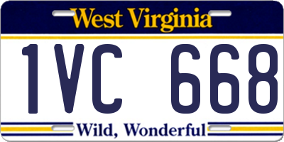 WV license plate 1VC668